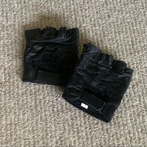 Distressed Leather Biker Gloves